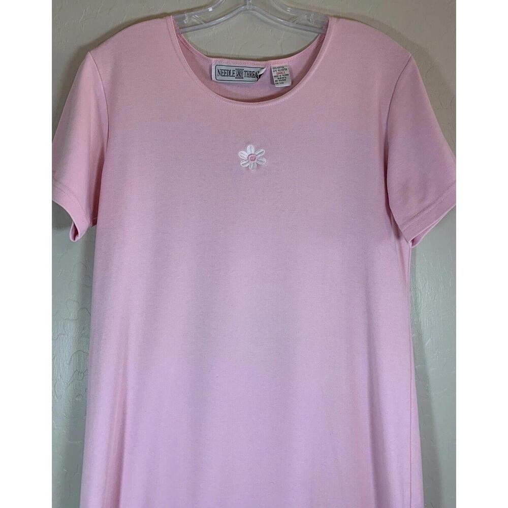 NEEDLE & THREAD T-SHIRT Maxi Dress Pink White Flowers 0067 - Picture 2 of 6